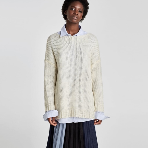 zara open knit sweater